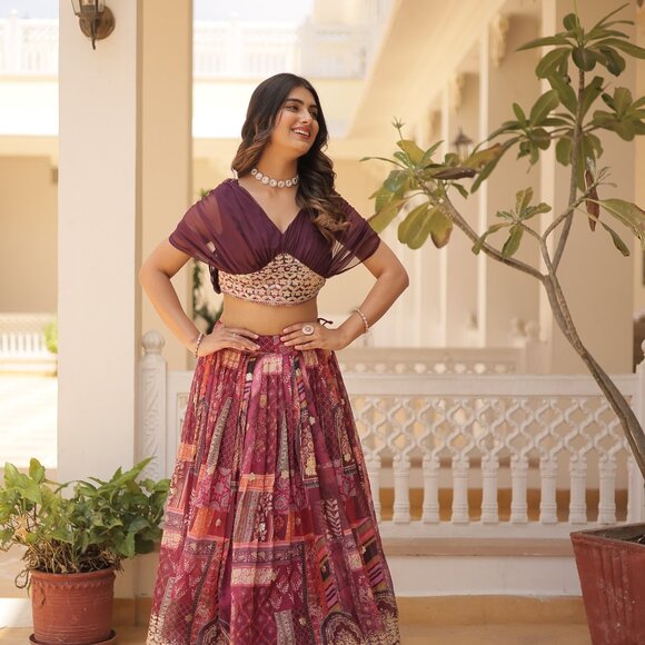 RUSSIAN SILK LEHENGA CHOLI - Picture 5 of 16